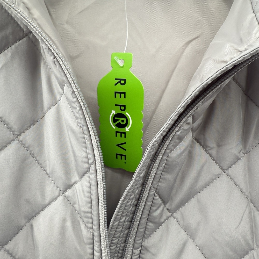 Lands'‎ End Women's Sz  18/XL Quilted Insulated Vest Gray Repreve Zip Front New - Picture 5 of 13